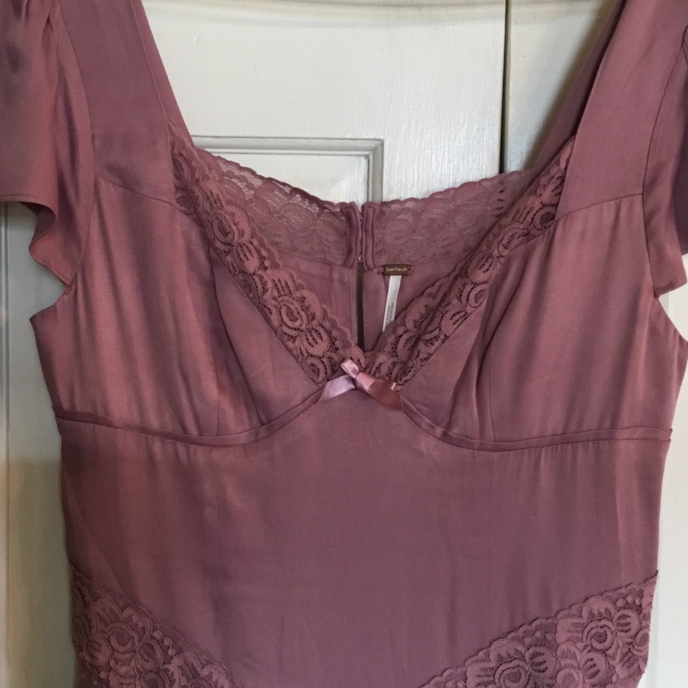 NWT Free People Pink Skies Lace Midi Dress - Picture 4 of 6